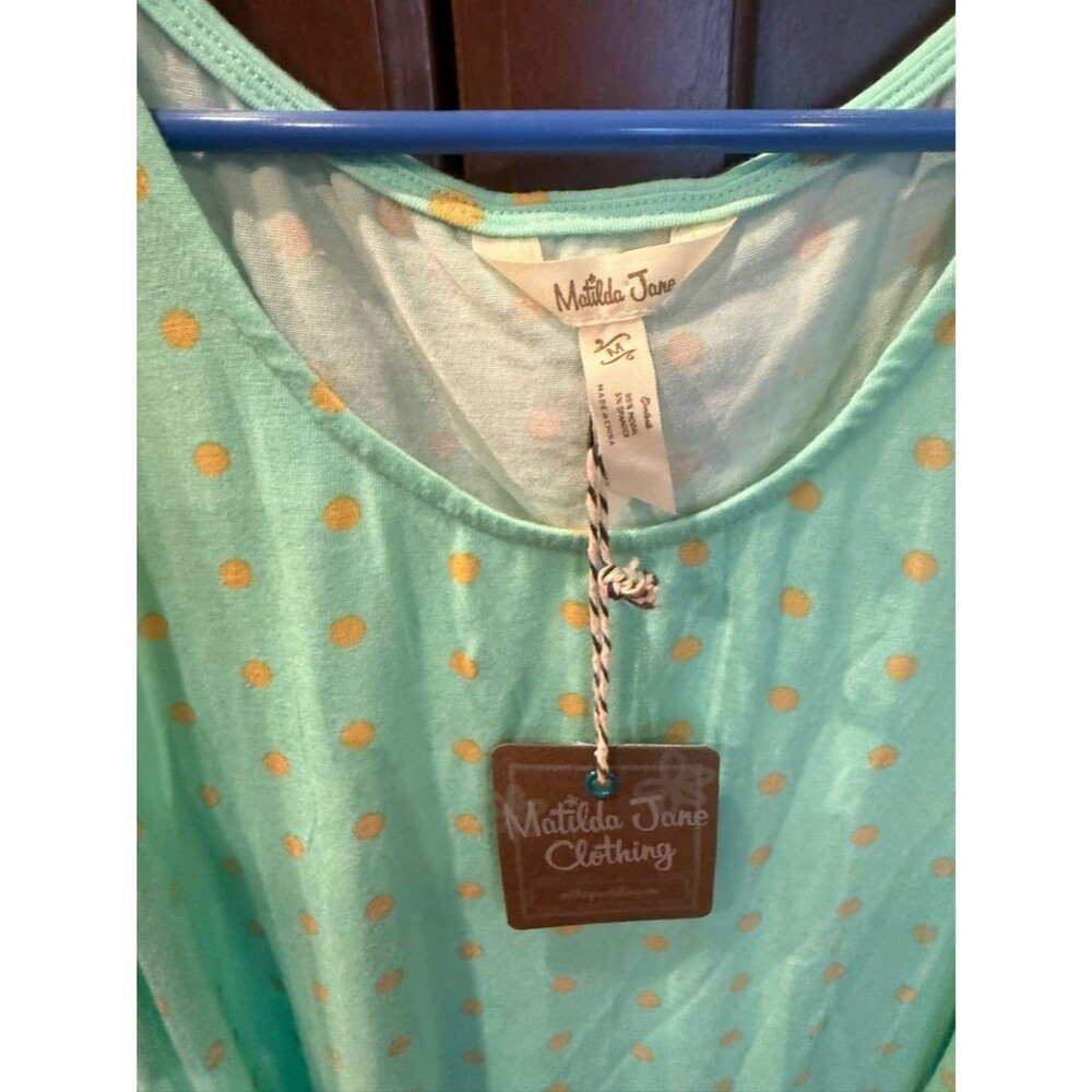 Matilda Jane Mint Green Tank with Yellow Polka Dots - Picture 2 of 3